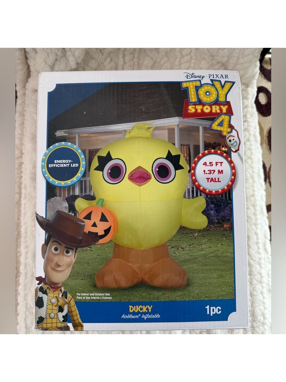 Gemmy Halloween Theme Toy Story 4 Disney Pixar 4.5' Ducky Airblown Inflatable